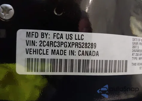 2023 Chrysler Pacifica Pinnacle from USA, damaged, VIN 2C4RC3PGXPR528289